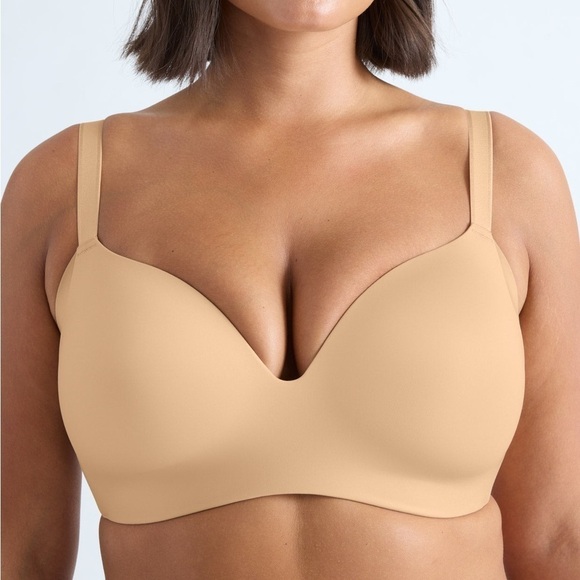 knix WingWoman Countour Wireless Warm Sand Supportive Bra 6+ (34DDD, 32F, 34F) - Picture 2 of 12